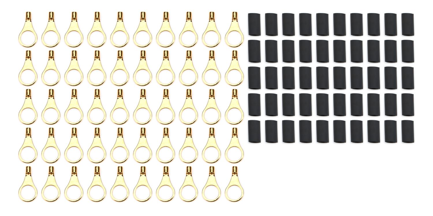 QUICKCAR RACING PRODUCTSRing Terminal 3/8in 14- 16 Ga w/Heat Shrink 50pk