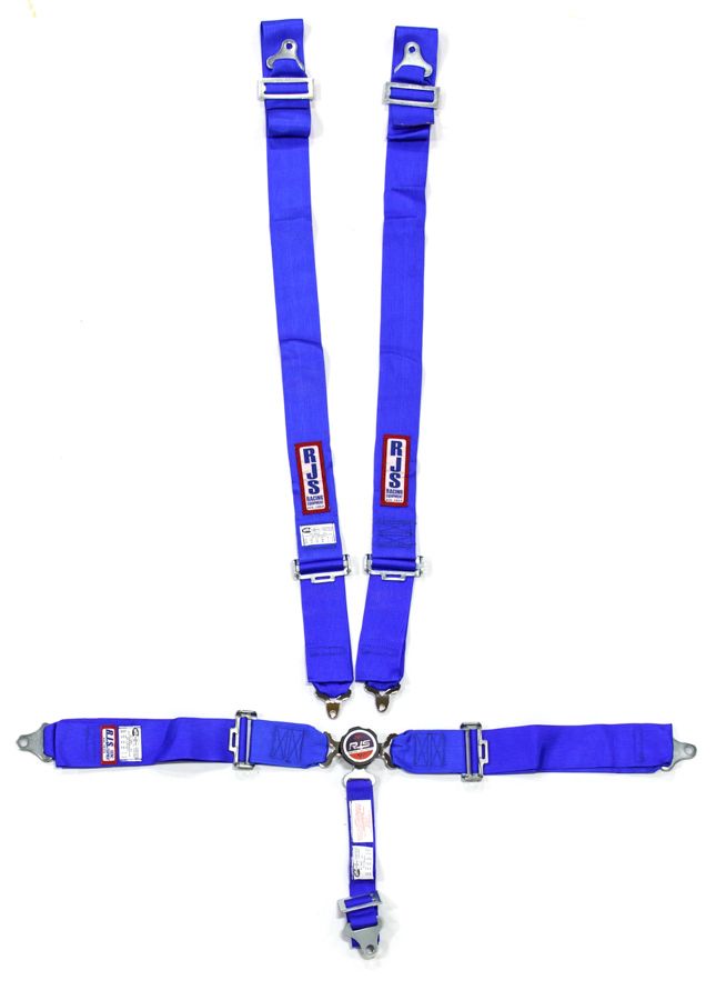 RJS SAFETY5 Pt Harness System Q/R Blue Roll Bar 2in