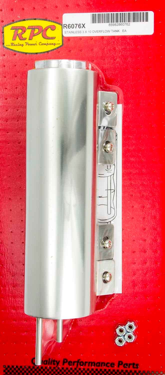 RACING POWER CO-PACKAGEDAluminum Tank Overflow 3In x 10In Polished