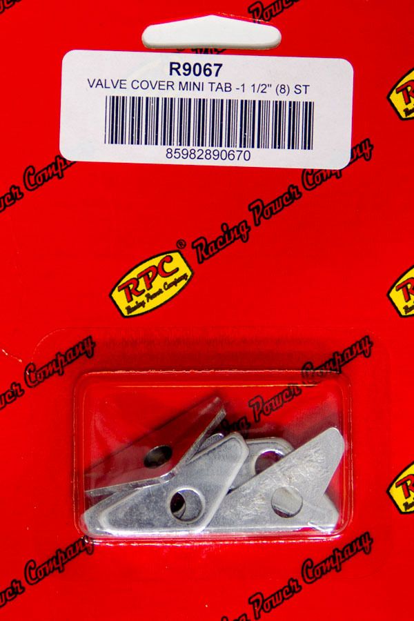 RACING POWER CO-PACKAGEDChrome V/C Hold Down Mini Tab 8pcs