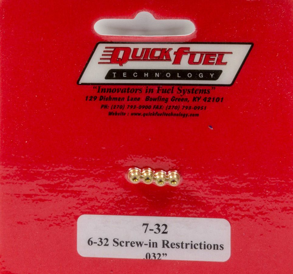 QUICK FUEL TECHNOLOGY6-32 Screw-in Restrictor .032in