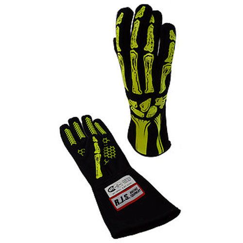 RJS SAFETYSingle Layer Yellow Skeleton Gloves Large