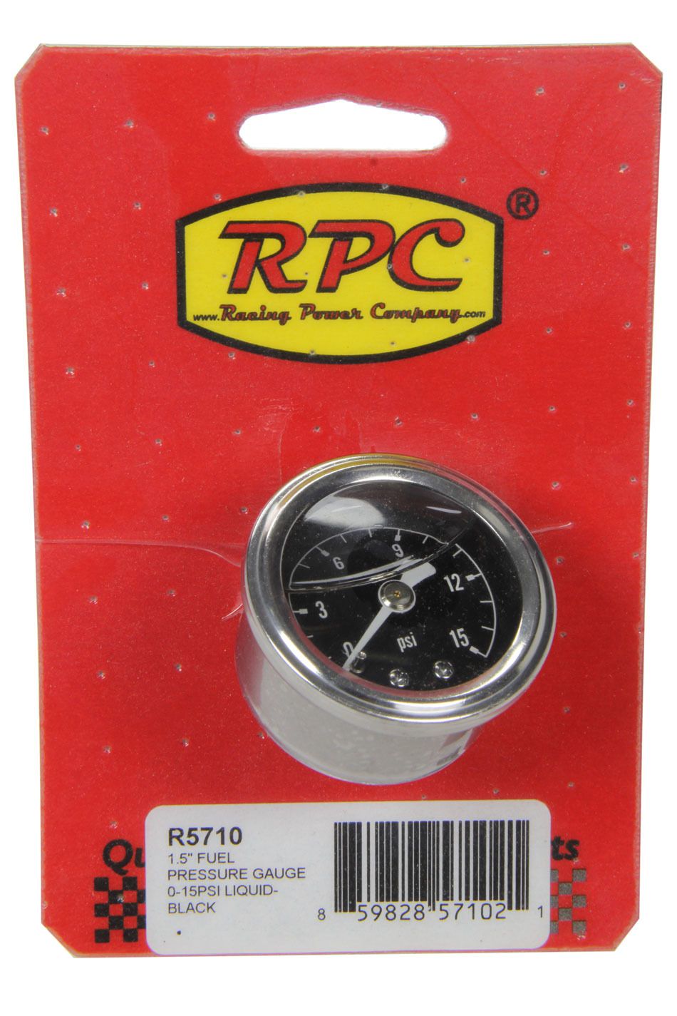 RACING POWER CO-PACKAGEDLiquid Filled Gauge Fuel Pressure 0-15 PSI