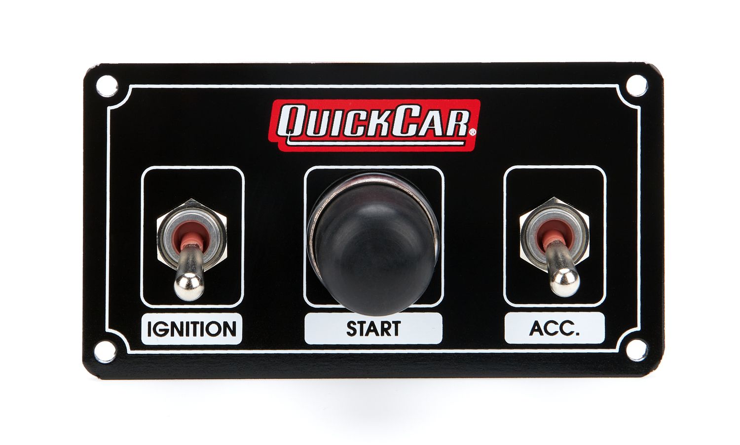 QUICKCAR RACING PRODUCTSIgnition Panel Black w/ Weatherproof Switches
