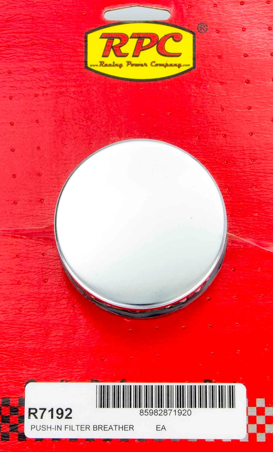 RACING POWER CO-PACKAGEDChrome Push In Breather w/o Shield 2in Tall Each