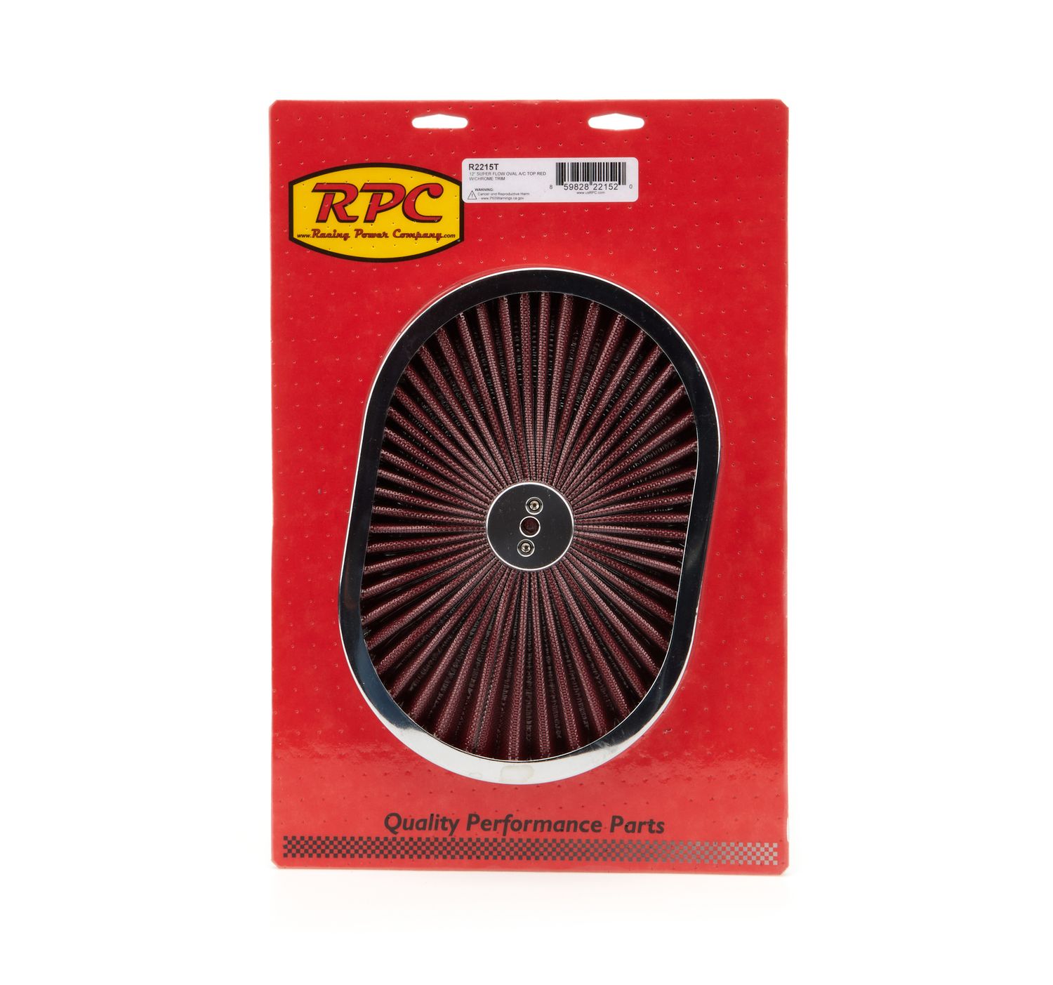 RACING POWER CO-PACKAGED12in Super Flow Oval Air Cleaner Red Mesh