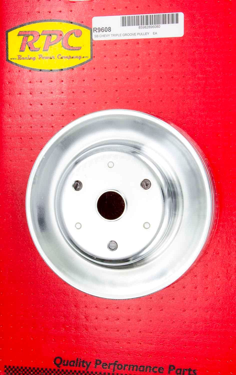 RACING POWER CO-PACKAGEDChrome Steel Crankshaft Pulley 3Groove Long WP