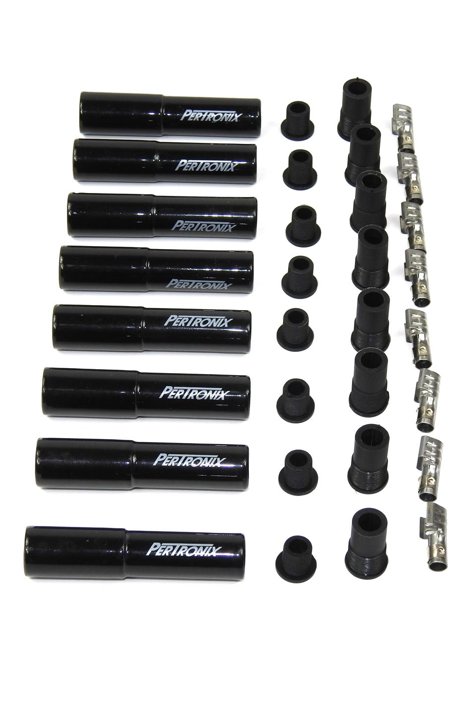 PERTRONIX IGNITIONCeramic Spark Plug Boot Kit Straight 8pk Black