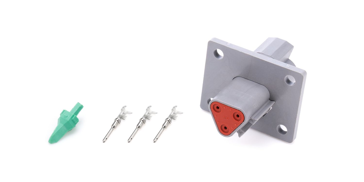 QUICKCAR RACING PRODUCTSPlug Deutsch 3 Pin Receptacle w/Flange
