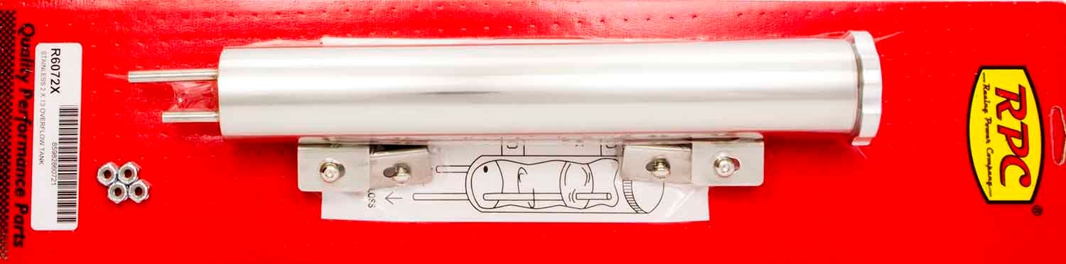 RACING POWER CO-PACKAGED13in Polished Stainless Overflow Tank