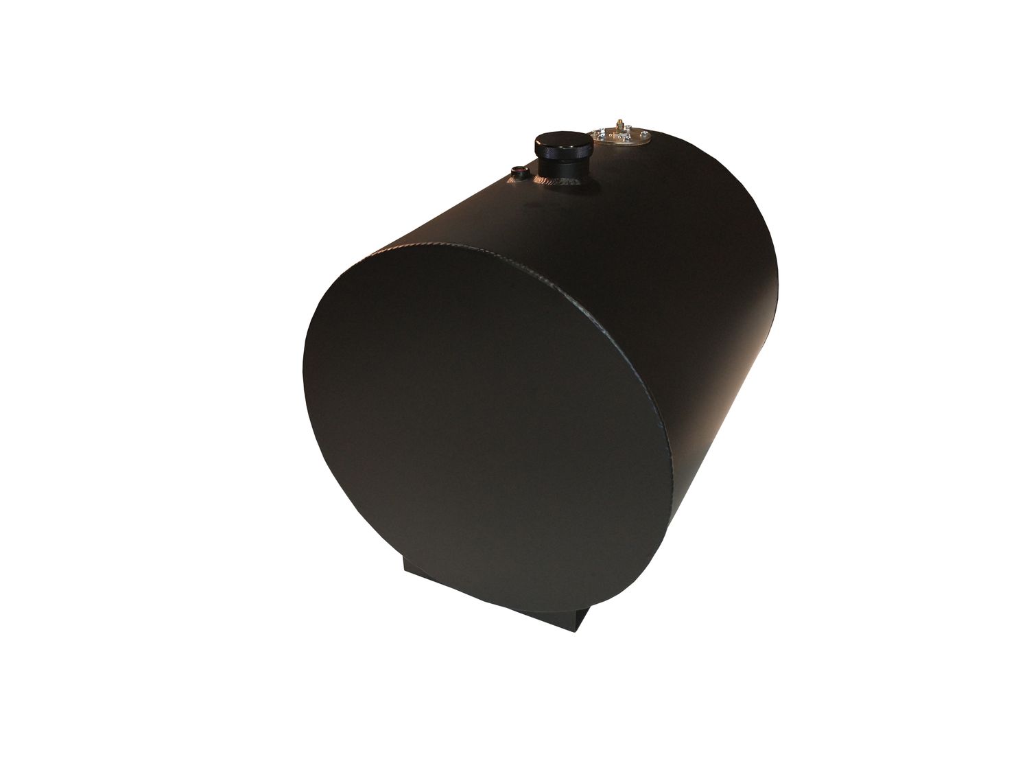 RCIFuel Tank 12gal Aluminum Round Street Rod Black