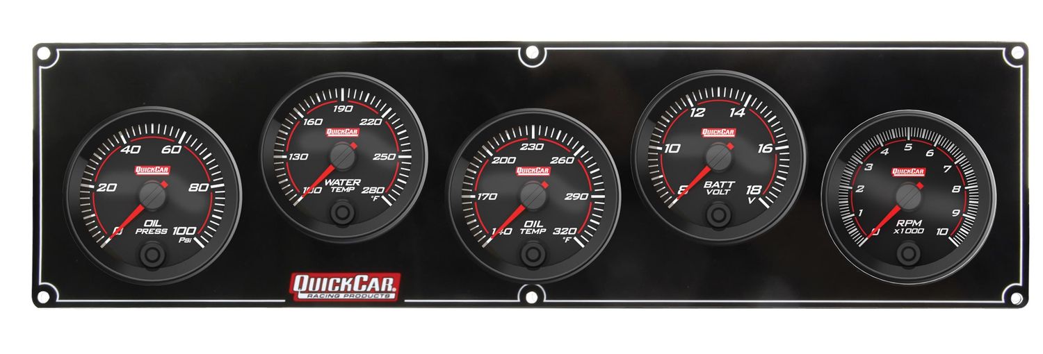 QUICKCAR RACING PRODUCTSRedline 4-1 Gauge Panel OP/WT/OT/Volt w/2-5/8 Ta