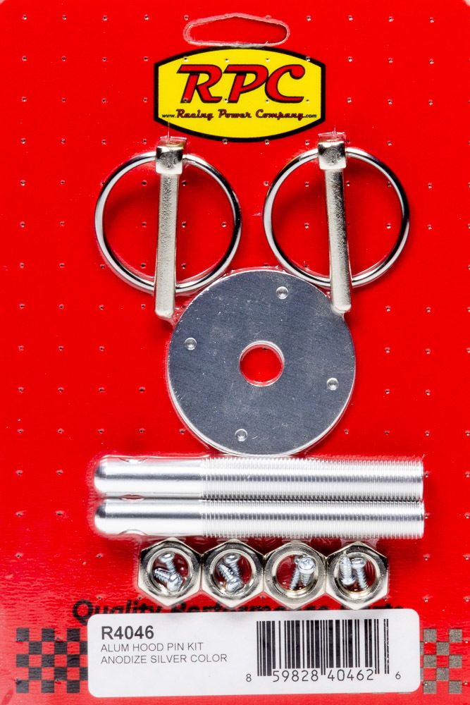 RACING POWER CO-PACKAGEDAlum Hood Pin Kit Anodiz e Silver