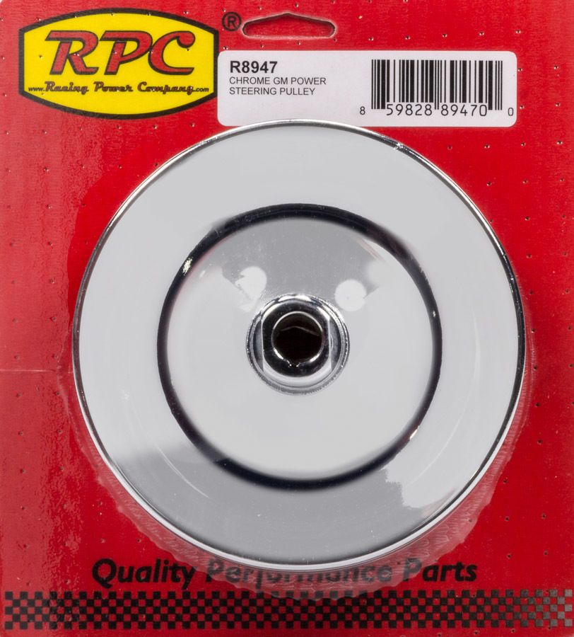 RACING POWER CO-PACKAGEDGM Power Steering Pulley 2 Groove Chrome