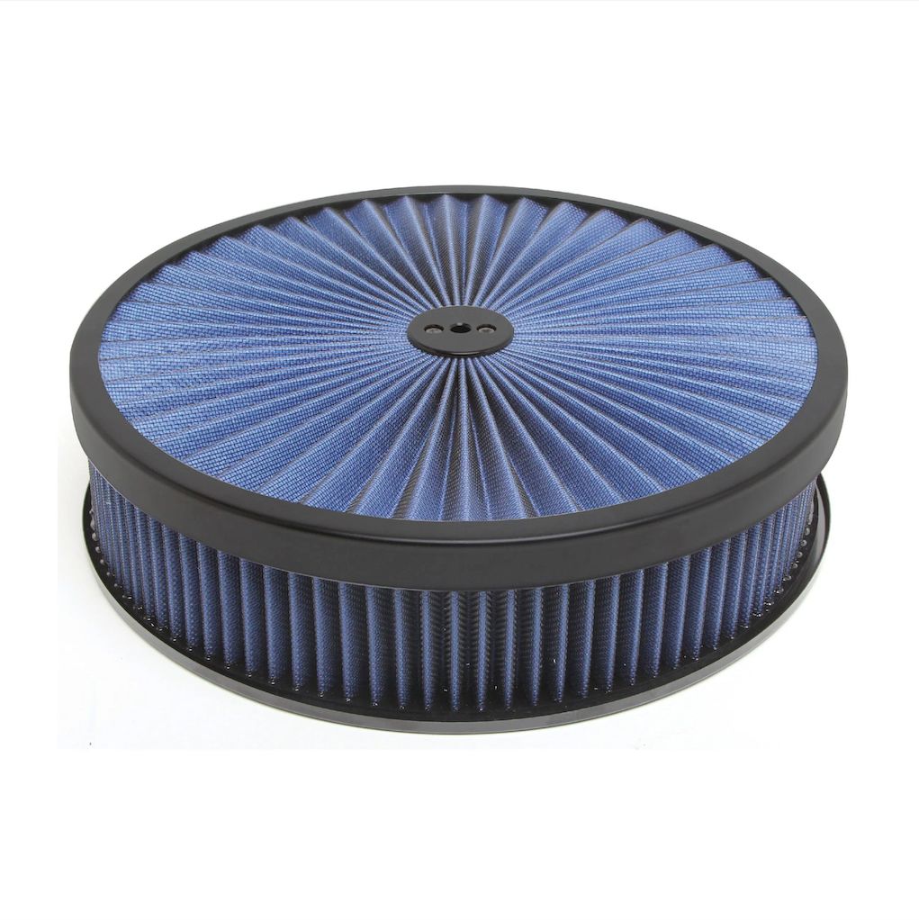 RACING POWER CO-PACKAGED 14in X 3in Super Flow Ai r Cleaner Black/Blue