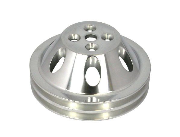 RACING POWER CO-PACKAGEDPol Alum SBC Double Gro ove Pulley