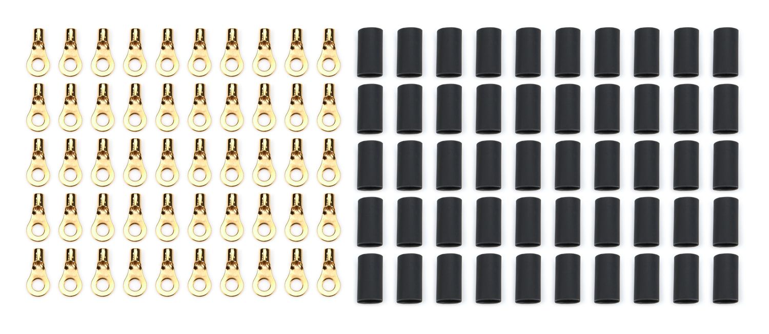 QUICKCAR RACING PRODUCTSRing Terminal #8 14-16 Ga w/Heat Shrink 50pk