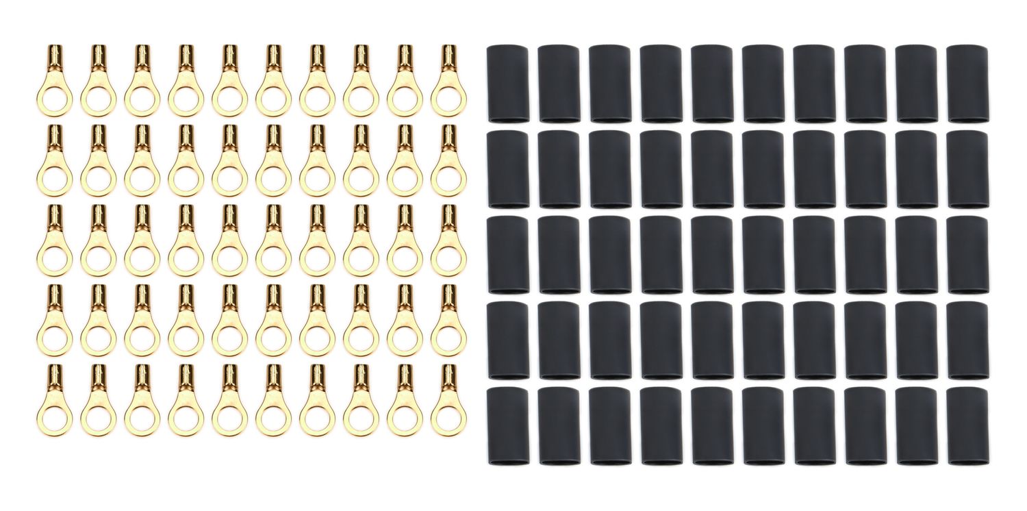 QUICKCAR RACING PRODUCTSRing Terminal #10 16-22 Ga w/Heat Shrink 50pk