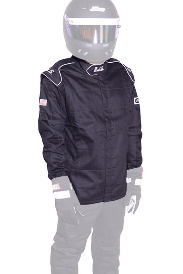 RJS SAFETYJacket Black Large SFI-1 FR Cotton