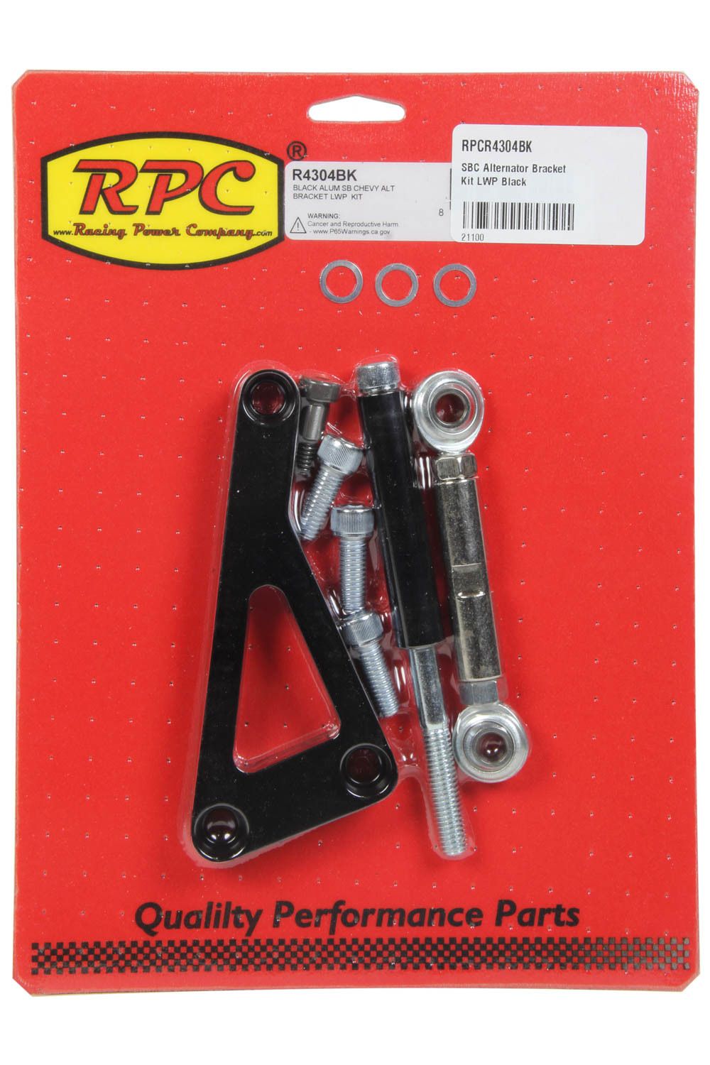 RACING POWER CO-PACKAGEDSBC Alternator Bracket Kit LWP Black
