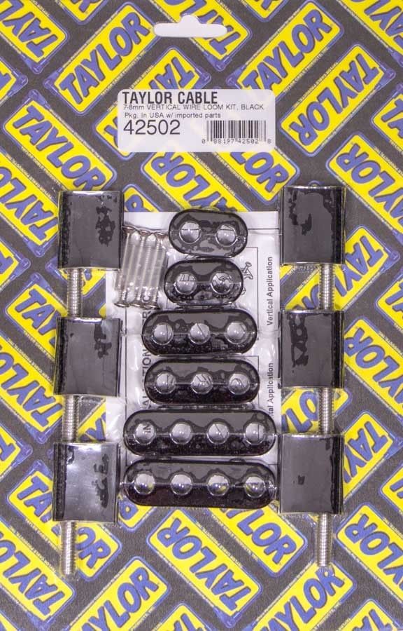 TAYLOR/VERTEXV8 Vertical Wire Loom Kit Black 7-8mm