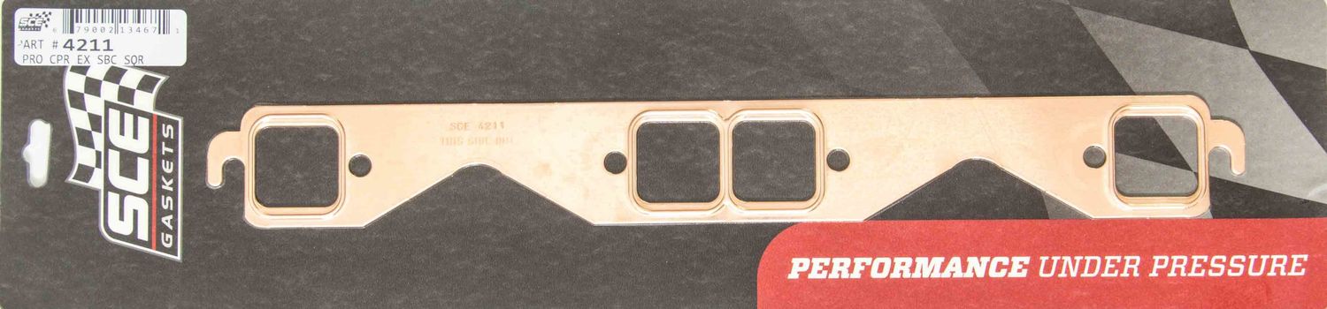 SCE GASKETSSBC Square Port Copper Exhaust Gasket Set