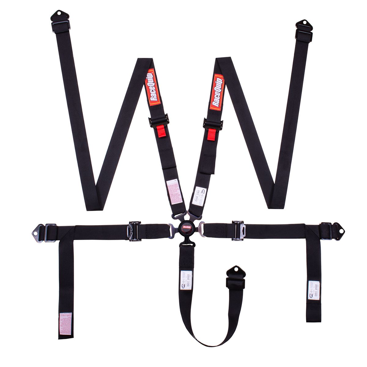 RACEQUIPHarness 5pt Cam 2in P/D Lap Black SFI 16.1