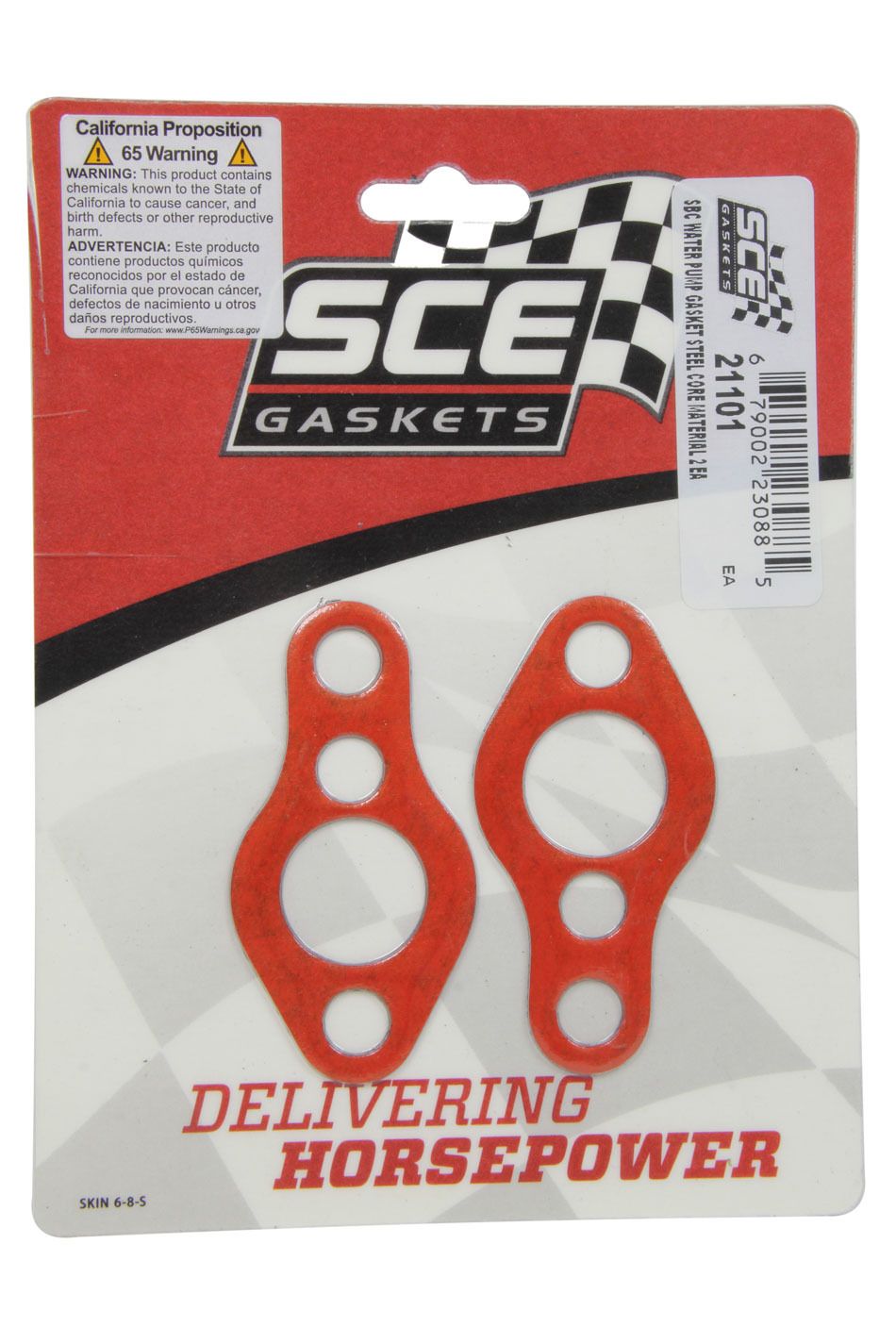 SCE GASKETSSBC Water Pump Gasket Set w/Steel Carrier 2pk