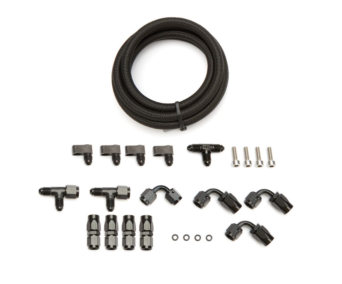 TRICK FLOWLS Steam Line Plumbing Kit Blk Nylon Braided