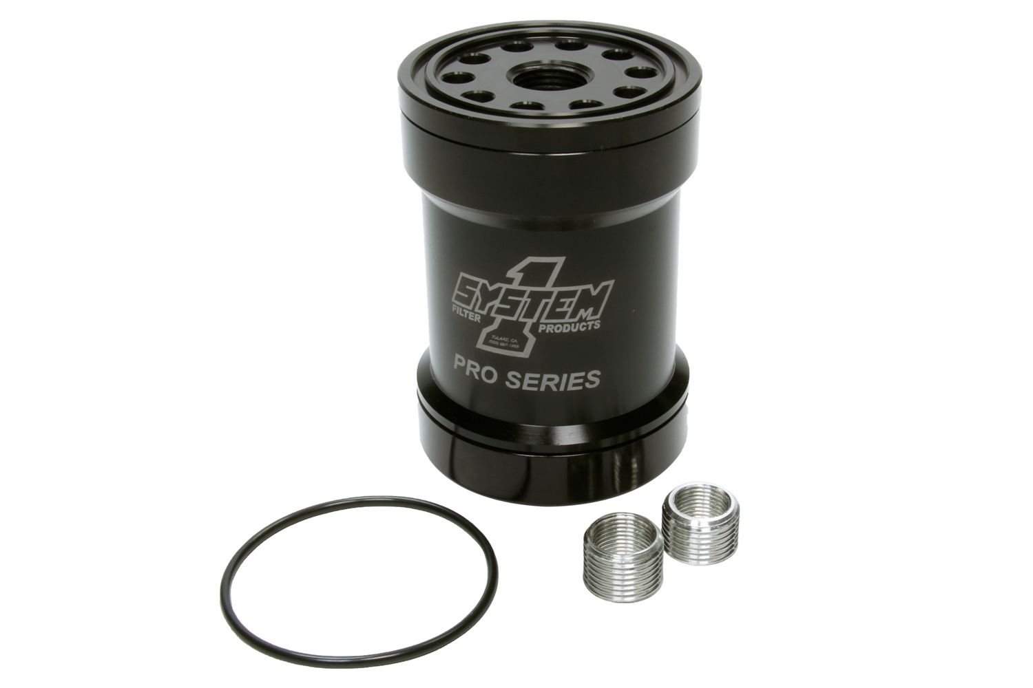 SYSTEM ONEBillet Oil Filter w/Blt Cap 75 Micron - Black