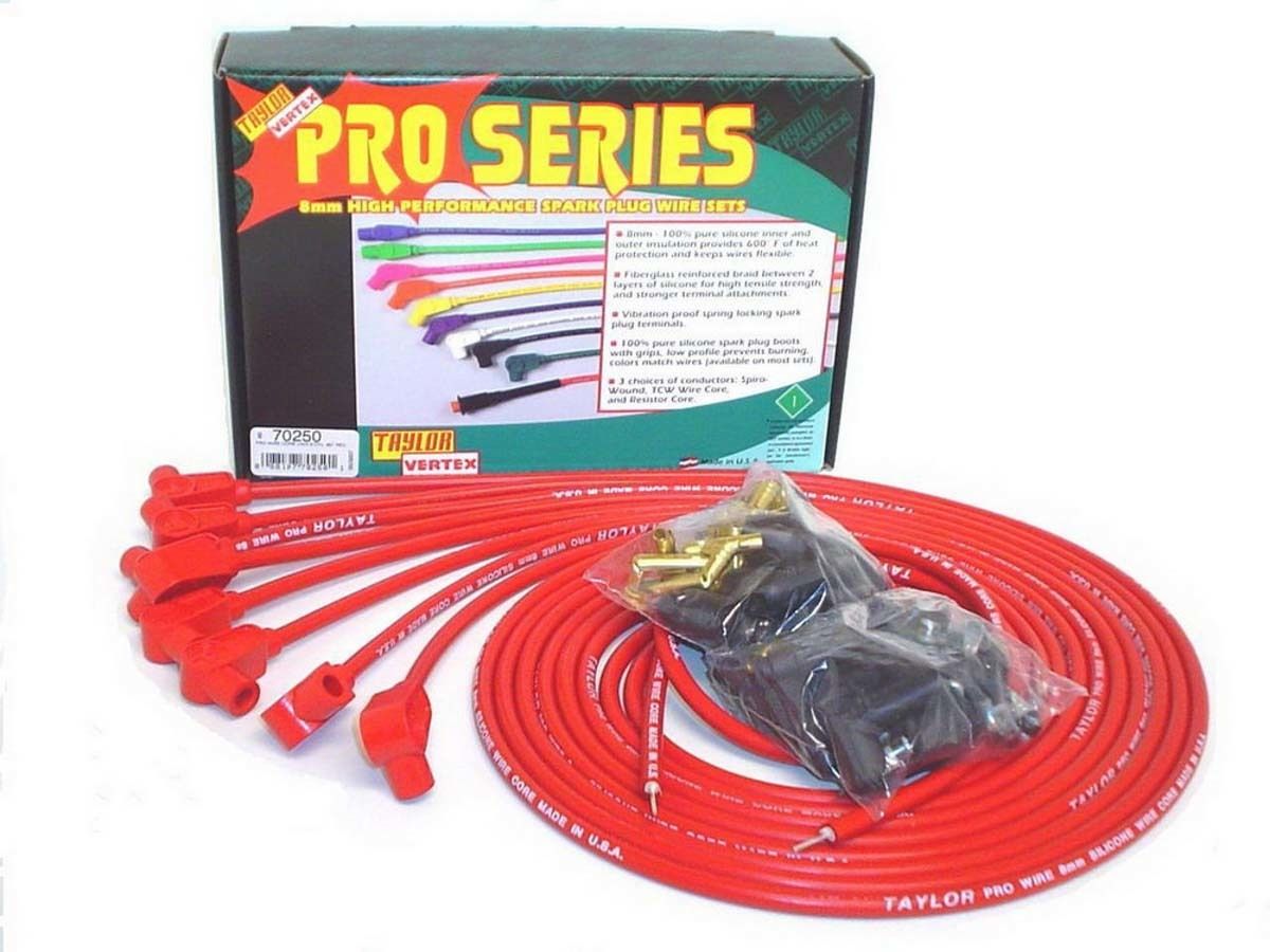 TAYLOR/VERTEX8mm Red Pro Wire 90 Dgr