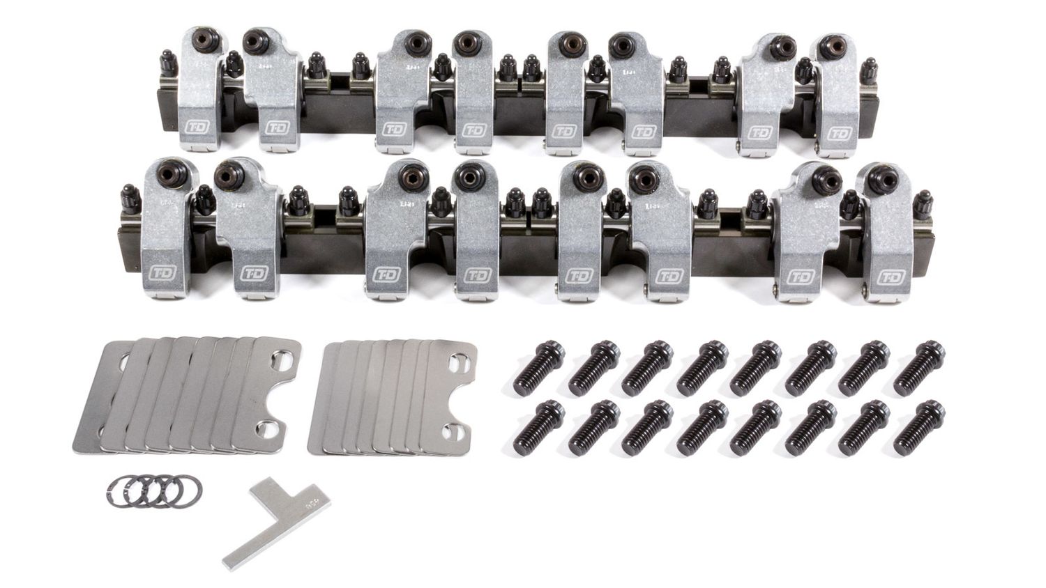 T AND D MACHINESBC Shaft Rocker Arm Kit w/Bowtie 18 Deg. Heads