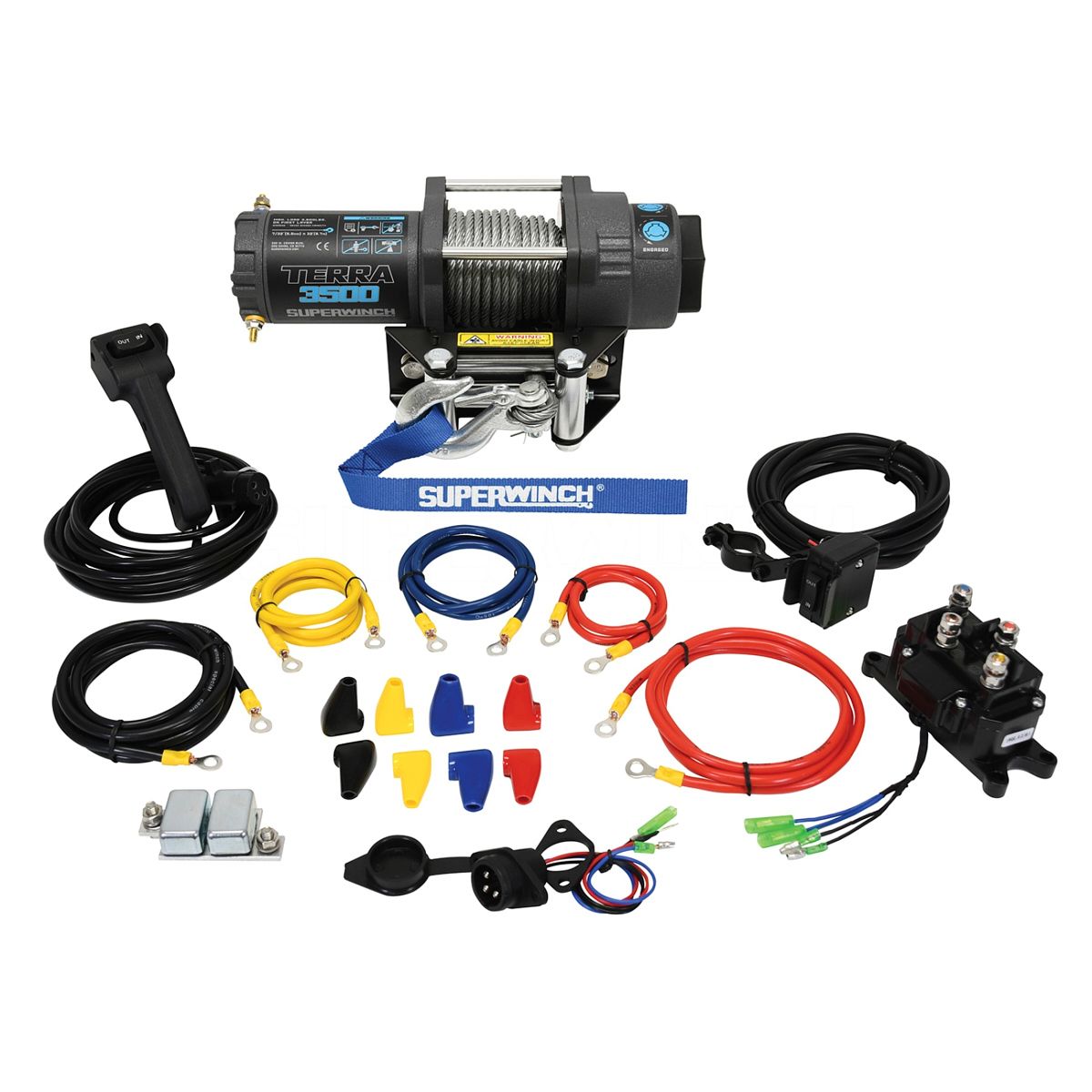 SUPERWINCH3500 lbs Winch Roller Fairlead 32ft Steel Rope