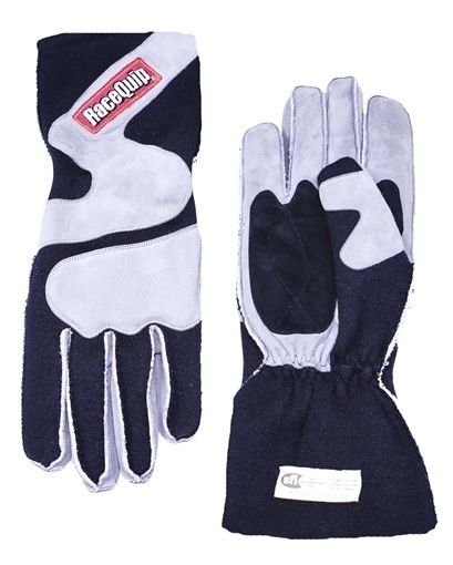 RACEQUIP Gloves Outseam Black/ Gray Medium SFI-5