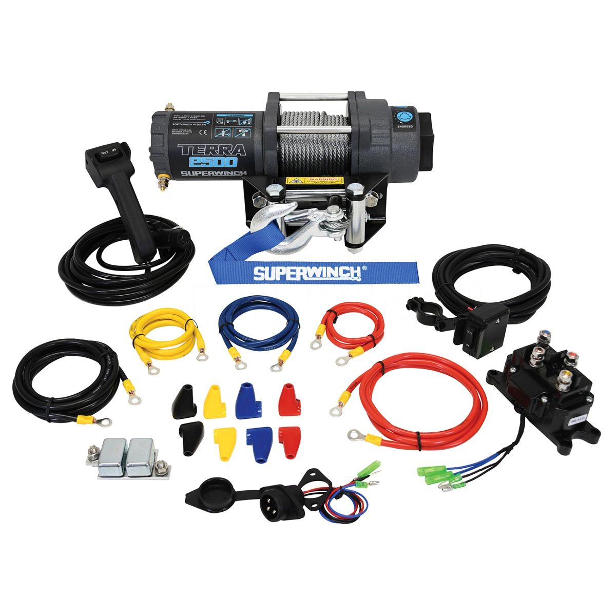 SUPERWINCH2500 lbs Winch Roller Fairlead 40ft Steel Rope