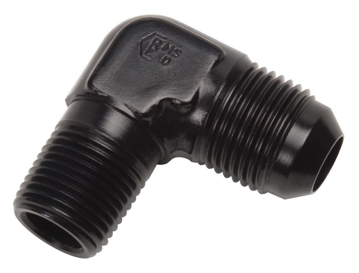 RUSSELL#8 to 1/2npt 90 Degree Adapter Fitting Black
