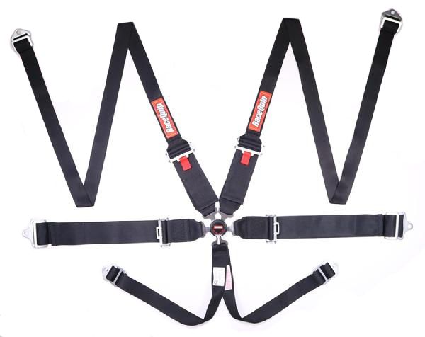 RACEQUIP6pt Harness Camlock HNR Black SFI