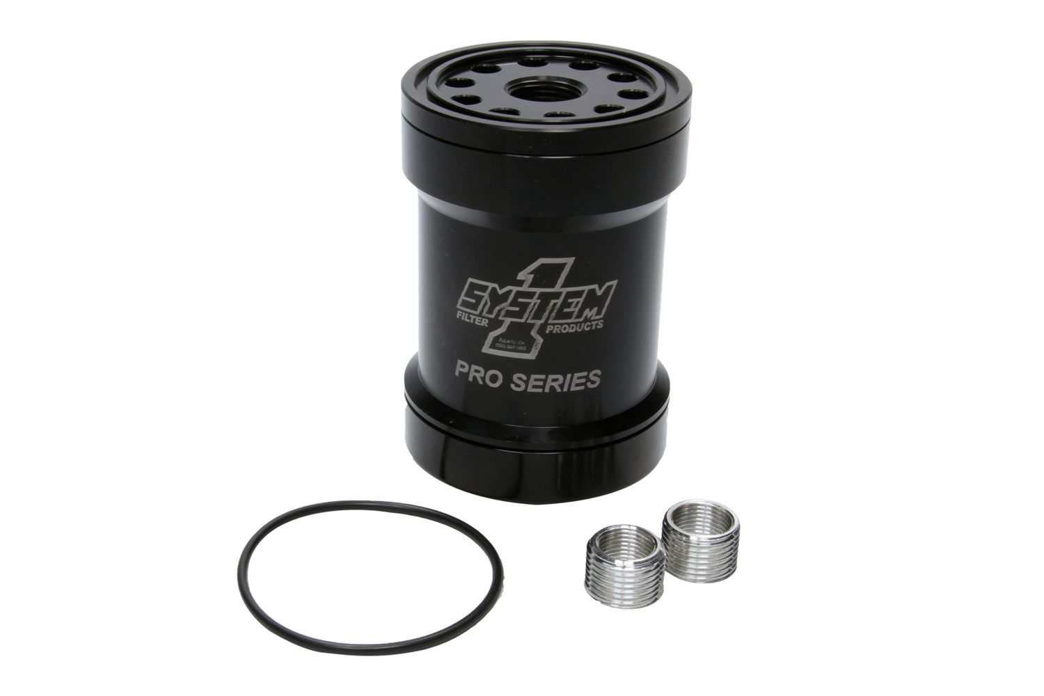 SYSTEM ONEBillet Oil Filter w/Blt Cap 45 Micron - Black
