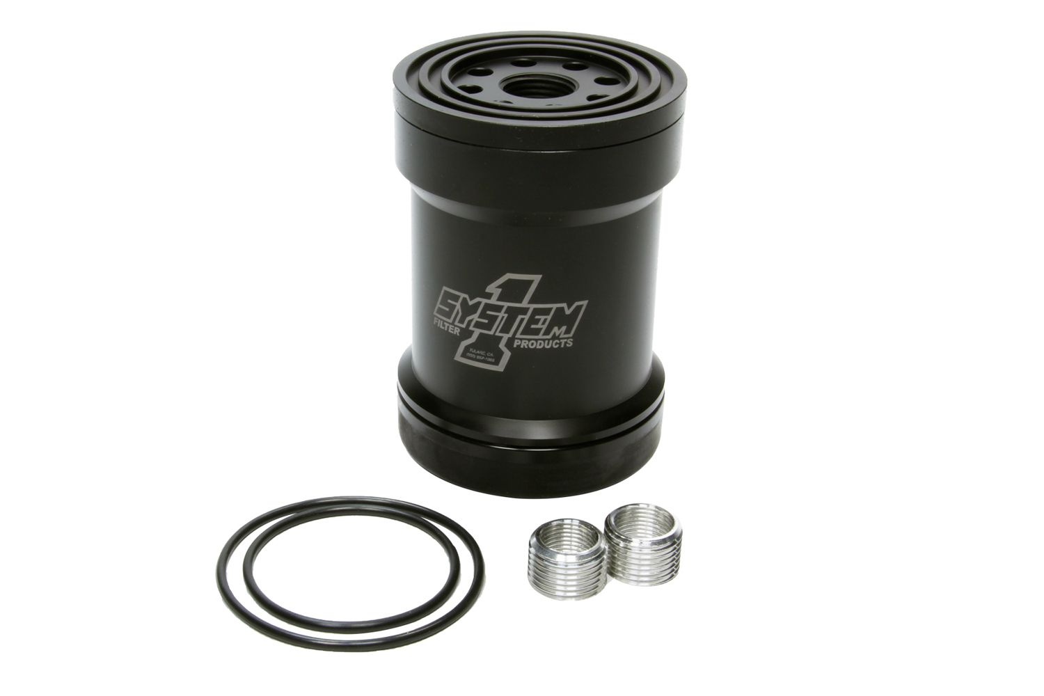 SYSTEM ONEBillet Oil Filter w/Blt Cap 45 Micron - Black