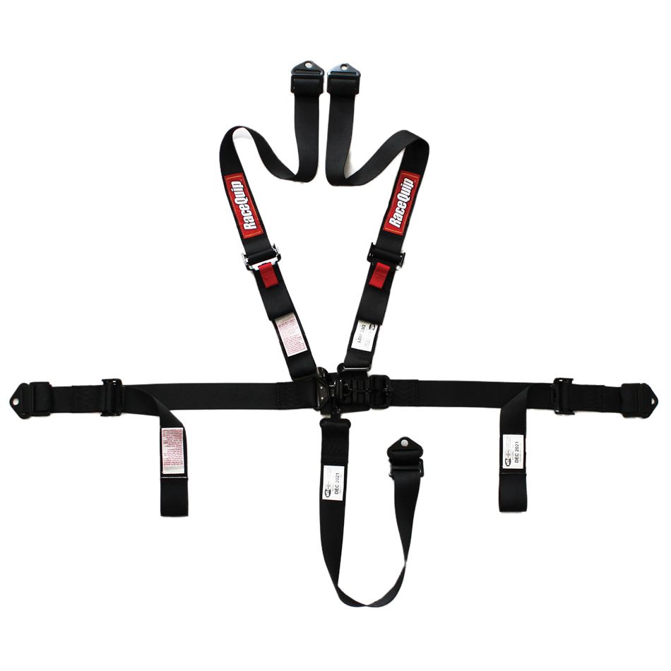 RACEQUIPHarness 5pt L&L 2in P/U Lap Black SFI 16.1