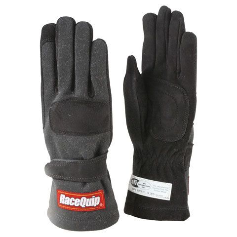 RACEQUIPGloves Double Layer X-Small Black SFI-5