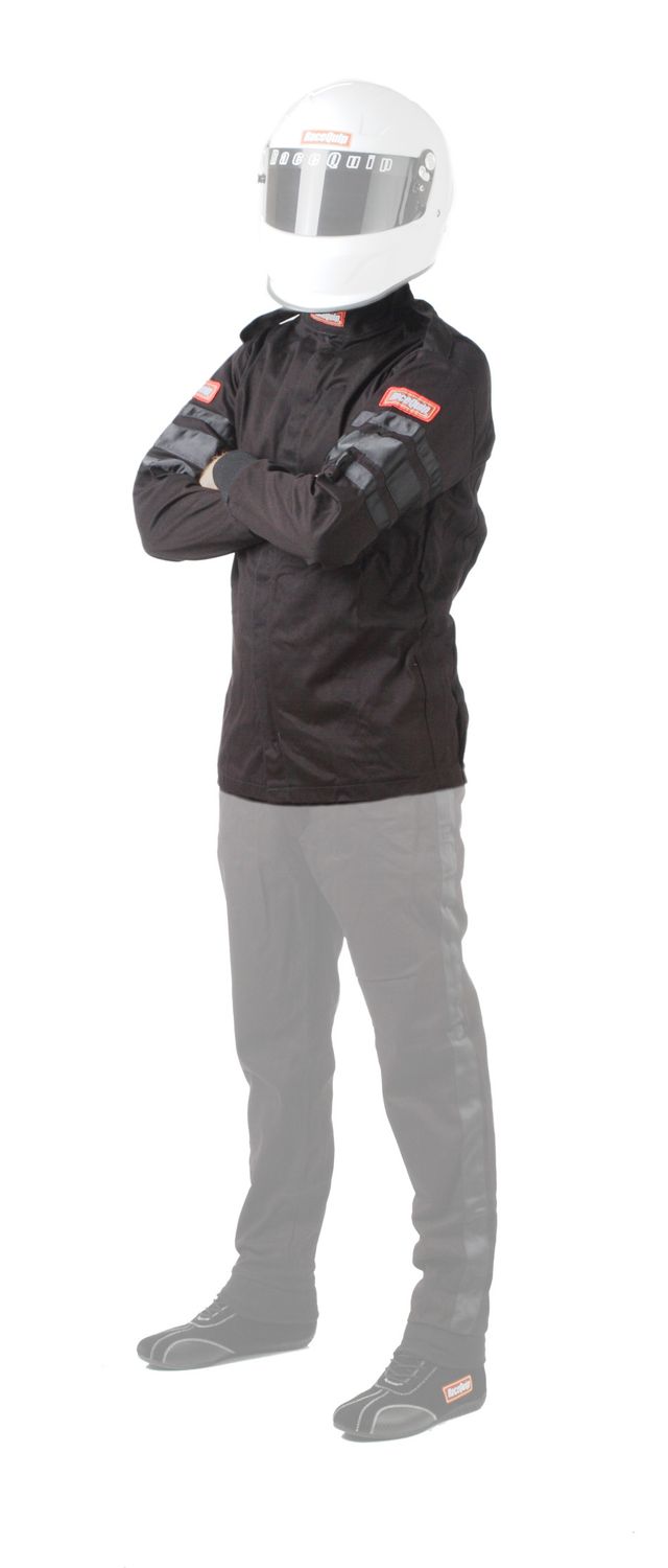RACEQUIPBlack Jacket Kids Single Layer XXL Black Trim