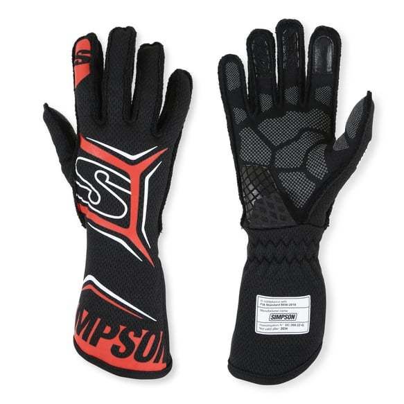 SIMPSON SAFETYGlove Magnata Medium Black / Red SFI 3.5/5