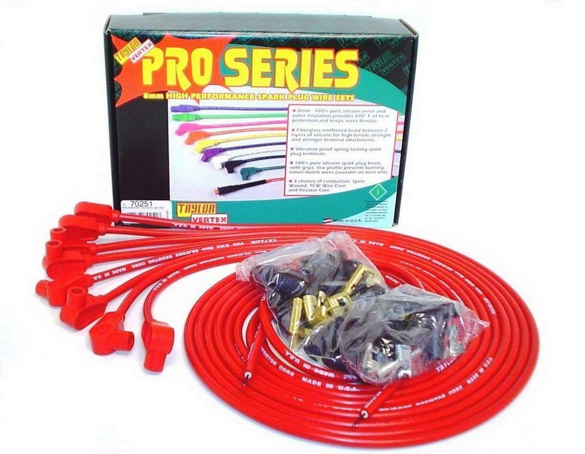 TAYLOR/VERTEX8mm Red Pro Wire 90 Dgr