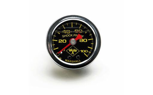 RUSSELL0-100 PSI Fuel Pressure Gauge Blk Face/Chrm Case