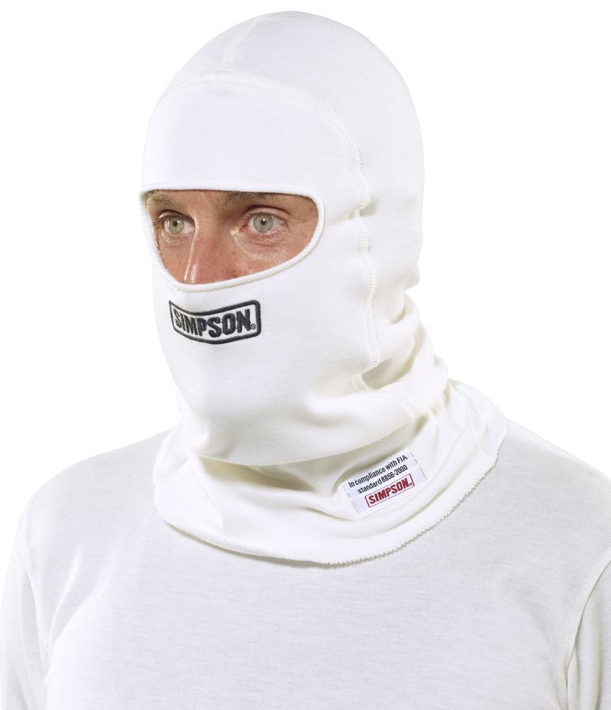 SIMPSON SAFETY Nomex Head Sock White Single Eyeport