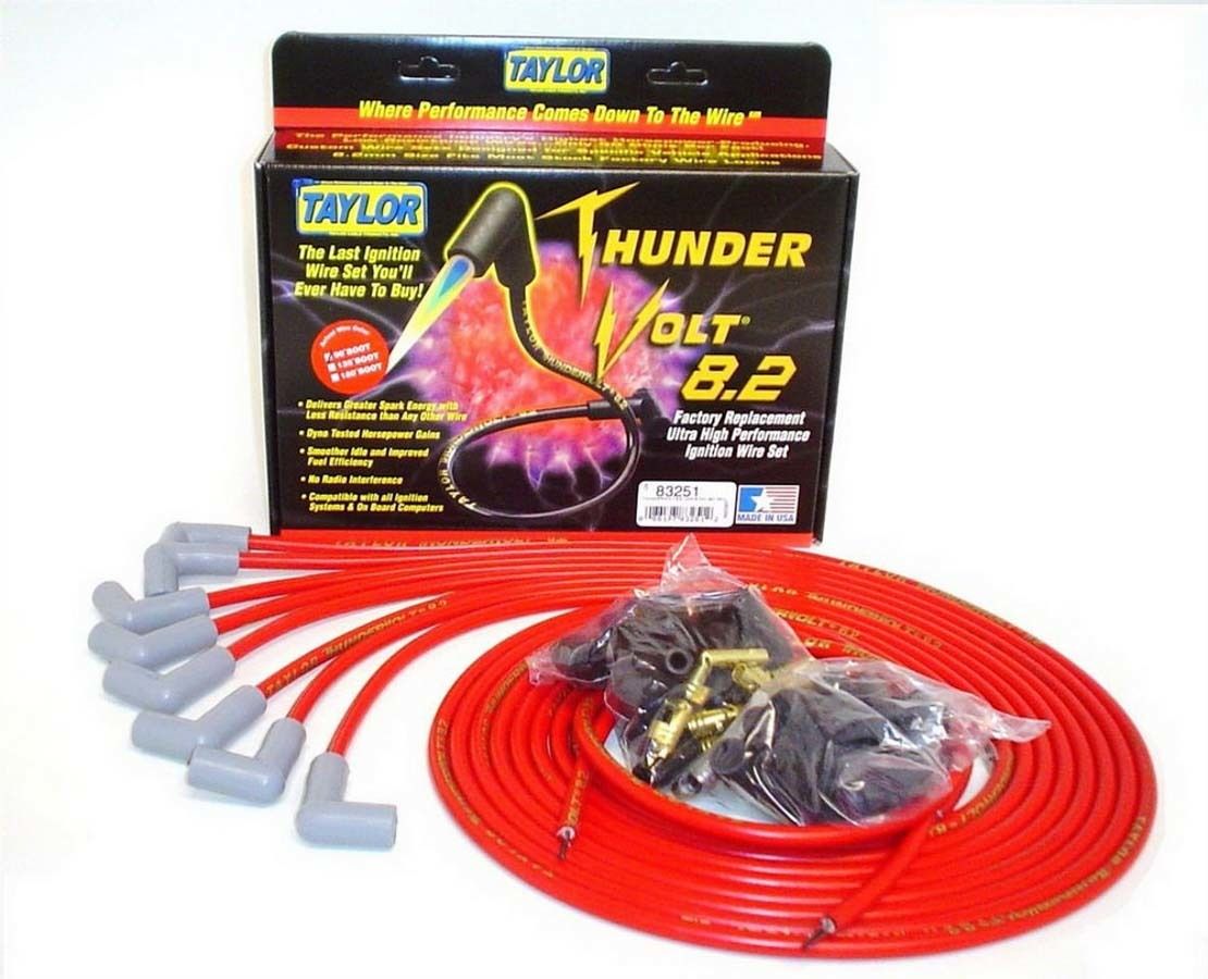 TAYLOR/VERTEXUniv Thundervolt Plug Wire Ste 90 deg Red