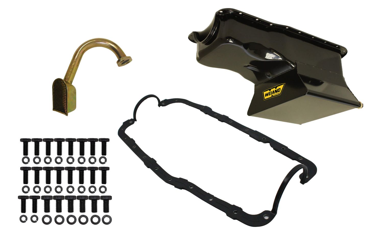 WEIAND7qt Oil Pan Kit Frt Sump SBF 351W 65-87 Black