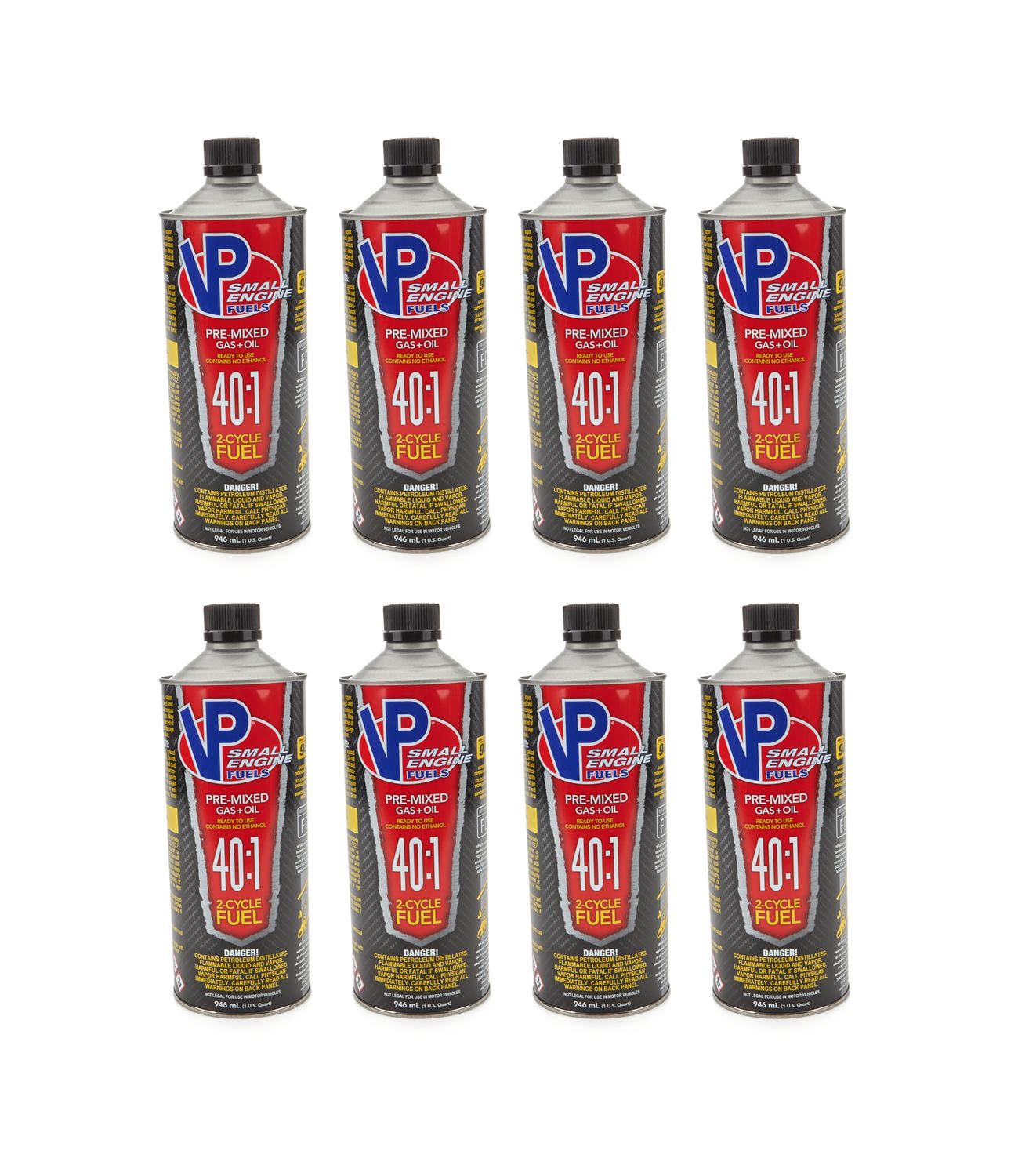 VP RACING40:1 Pre-Mix Fuel 1qt Cans (Case 8)