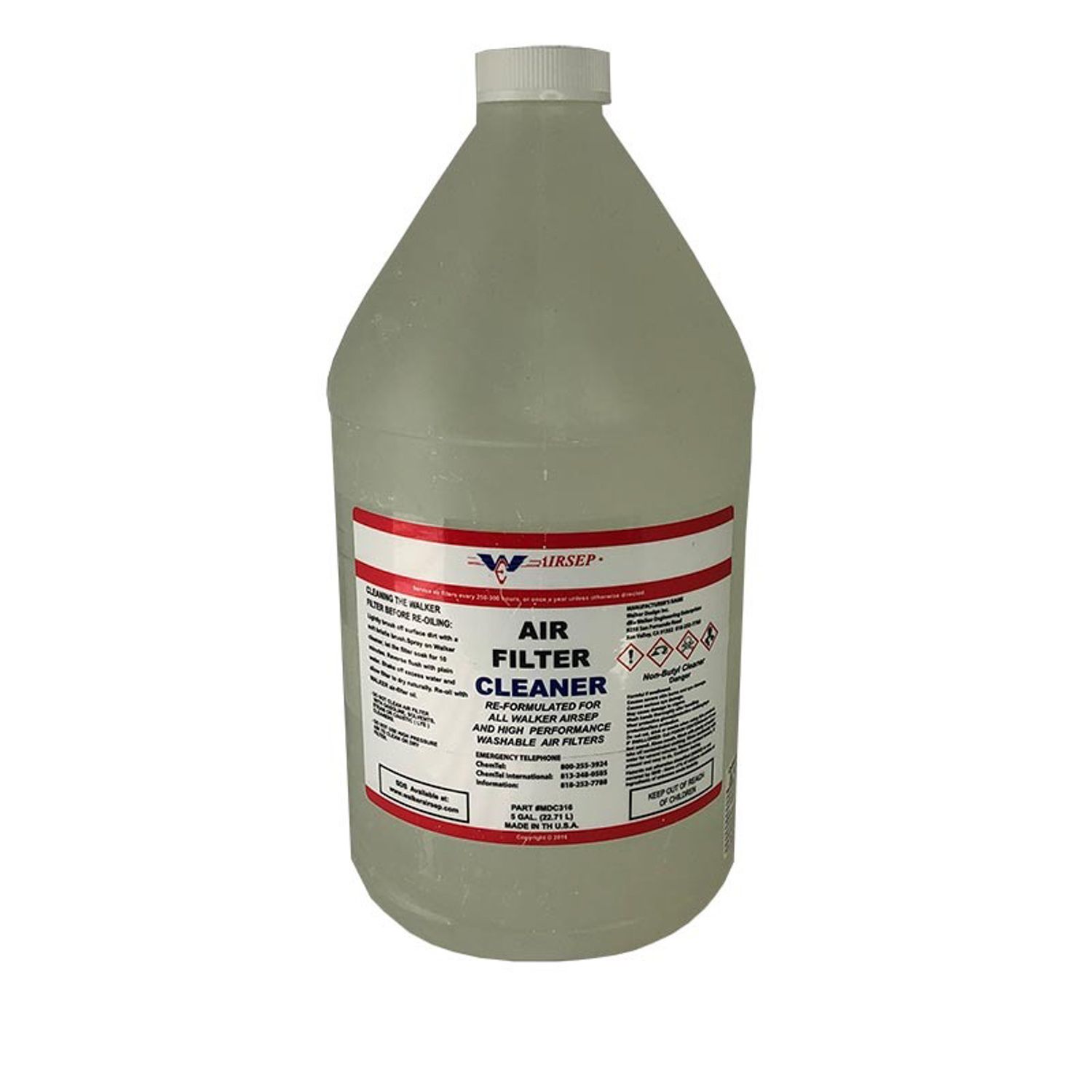 WALKER ENGINEERINGAir Filter Cleaner Gallon